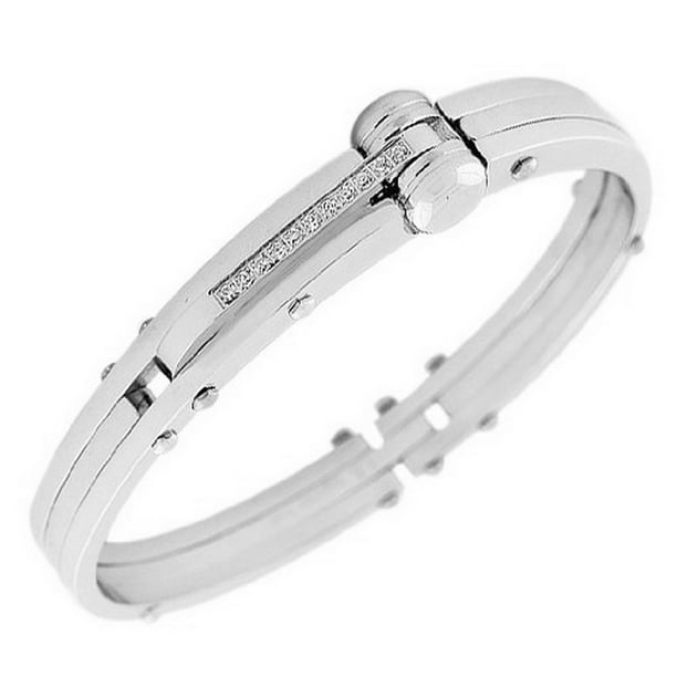 Mens Stainless Steel Bracelet Link Wrist Handcuffs Polished Silver Mens Stainless Steel Bracelet Link Wrist Handcuffs Polished Silver